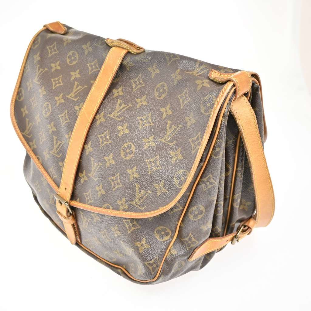 Louis Vuitton Saumur Handbag Brown Canvas Good condition - Inside View