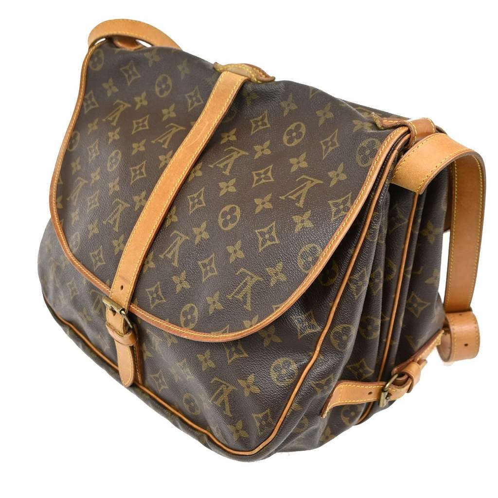 Louis Vuitton Saumur Handbag Brown Canvas Good condition - Model View