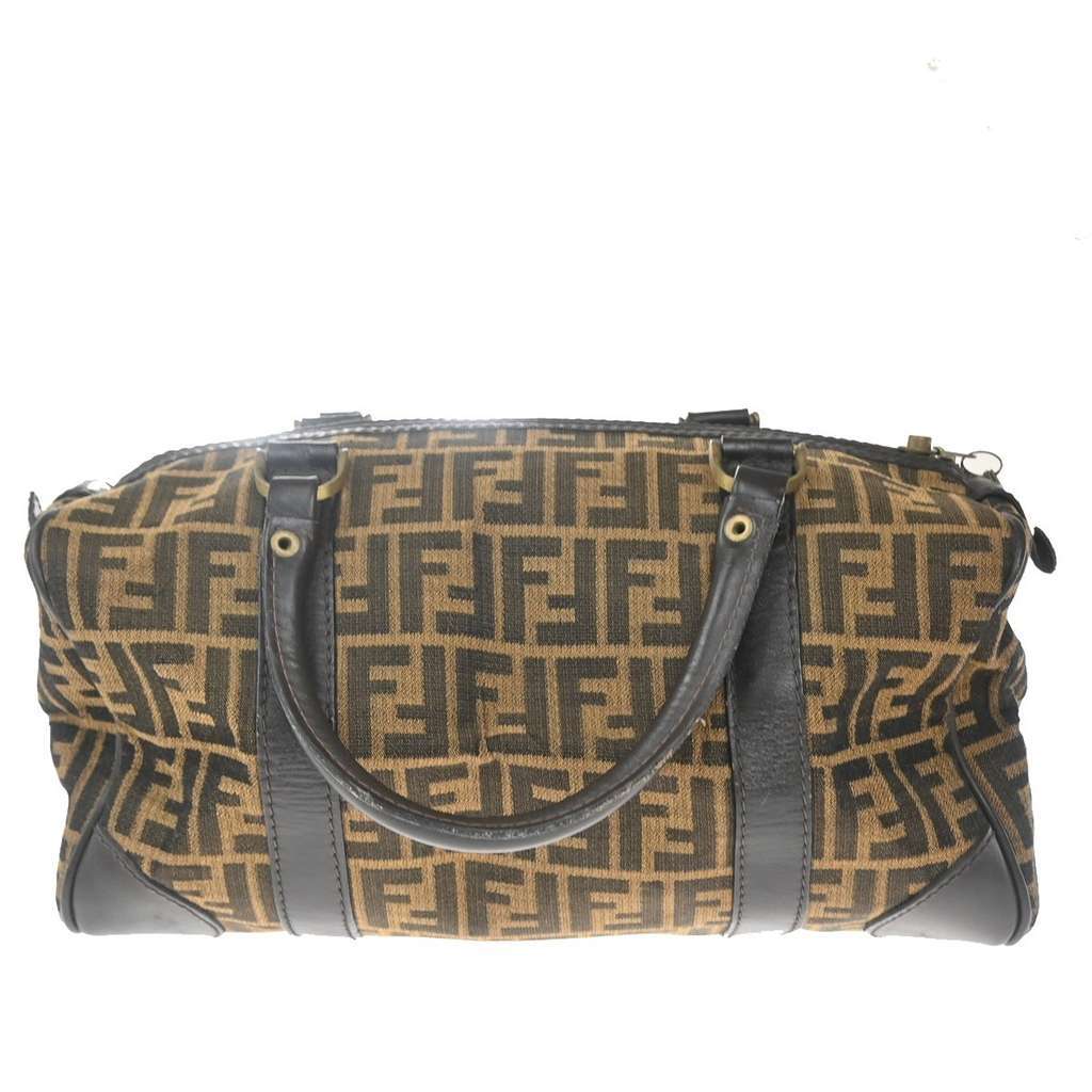 Fendi Convertible Boston Bag Brown Canvas Good condition - Back View