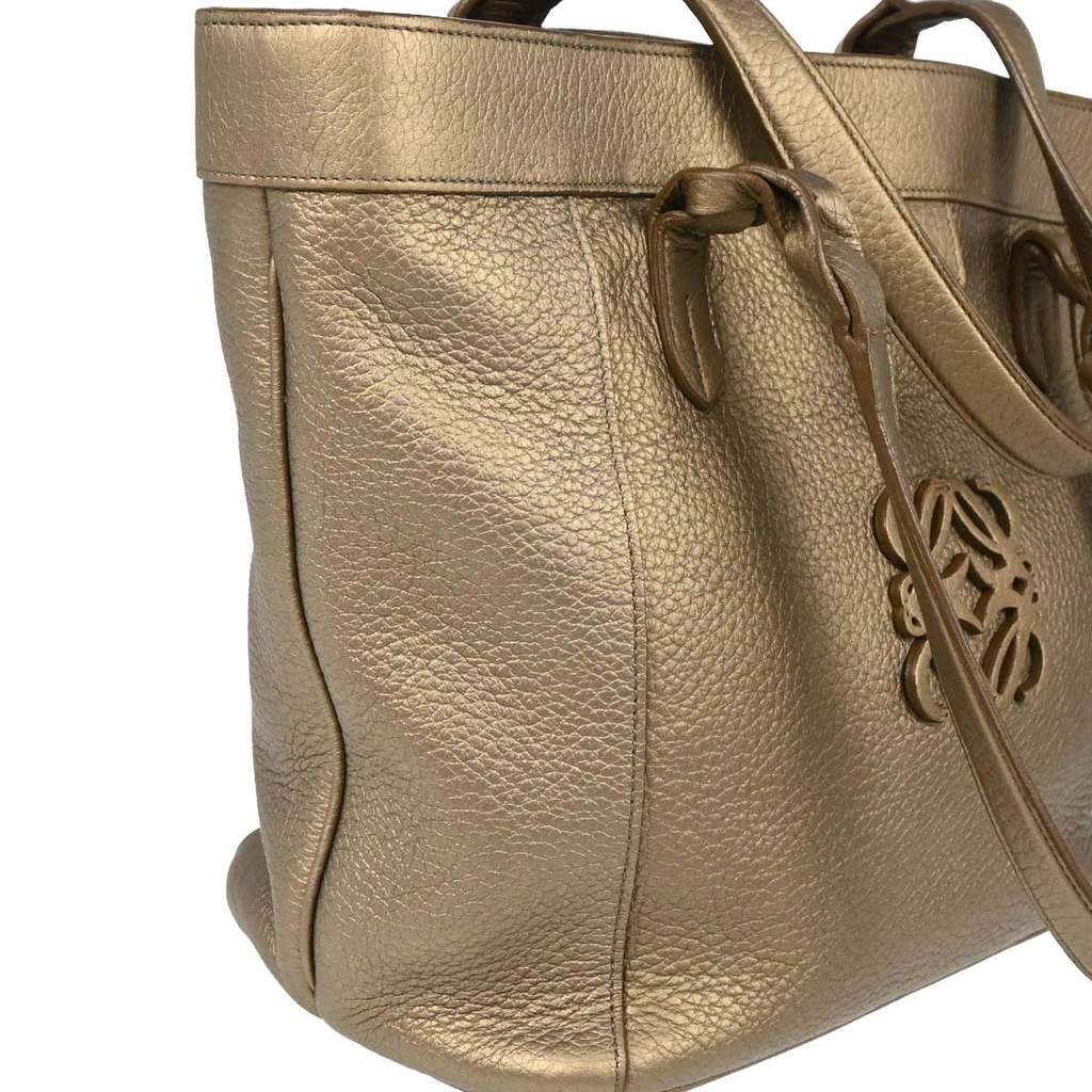 Loewe Vintage Anagram Tote Gold Leather Good condition - Inside View