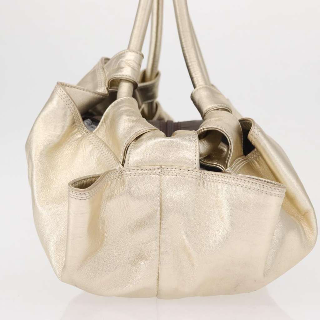 Loewe Aire Shoulder Bag Gold Leather Good condition - Model View