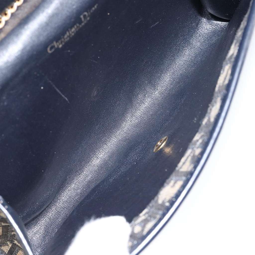 Christian Dior Vintage Trotteur Chain shoulder bag Navy Canvas Good condition - Box View