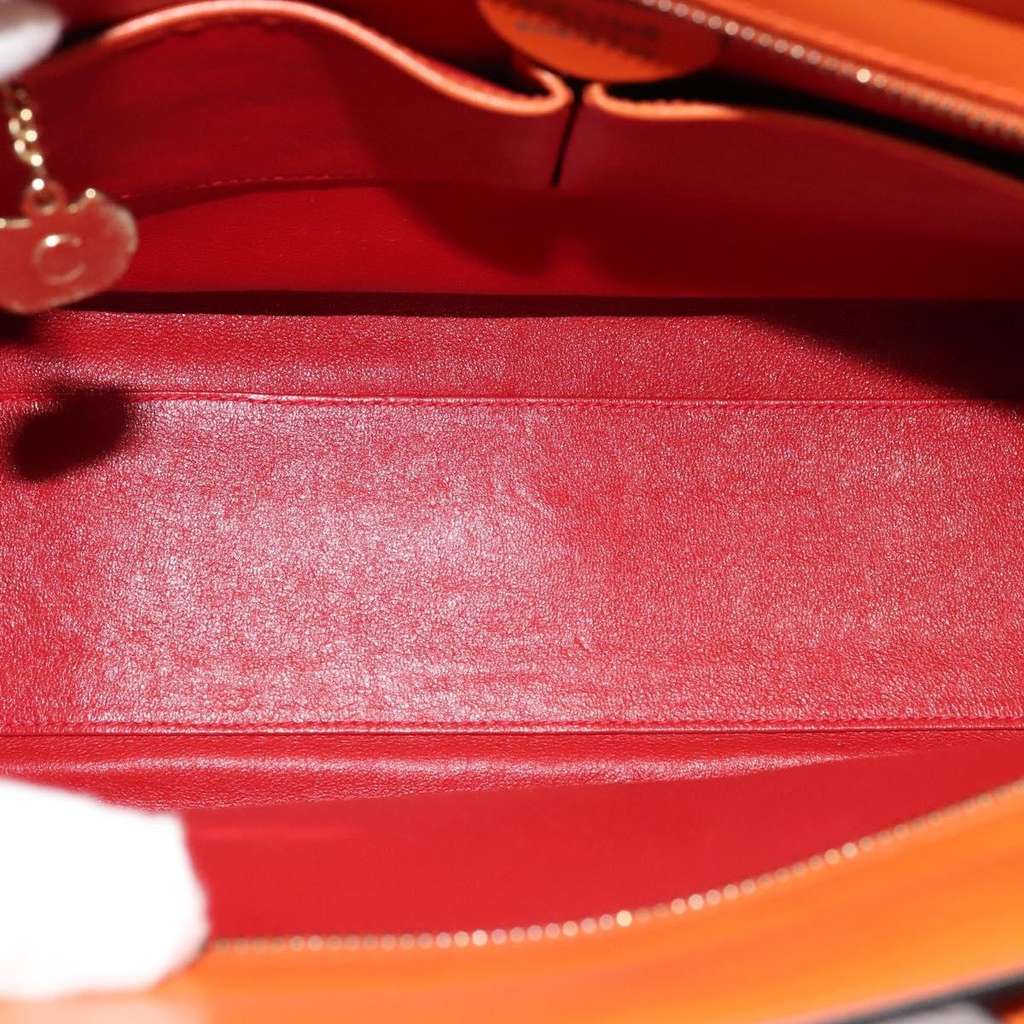 Celine Tote bag Orange Leather Good condition - Box View