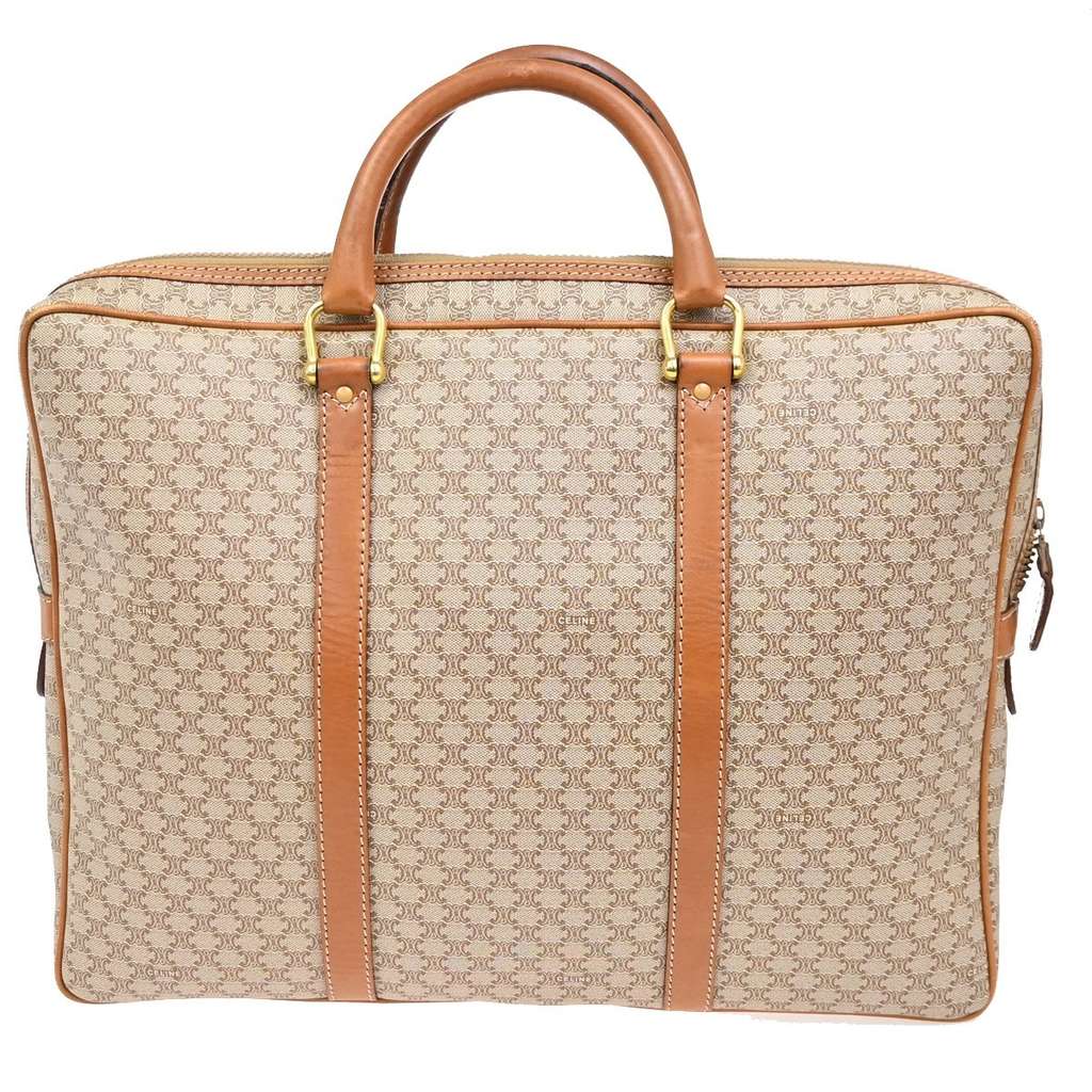 Celine Macadam Briefcase Brown Canvas Good condition - Back View