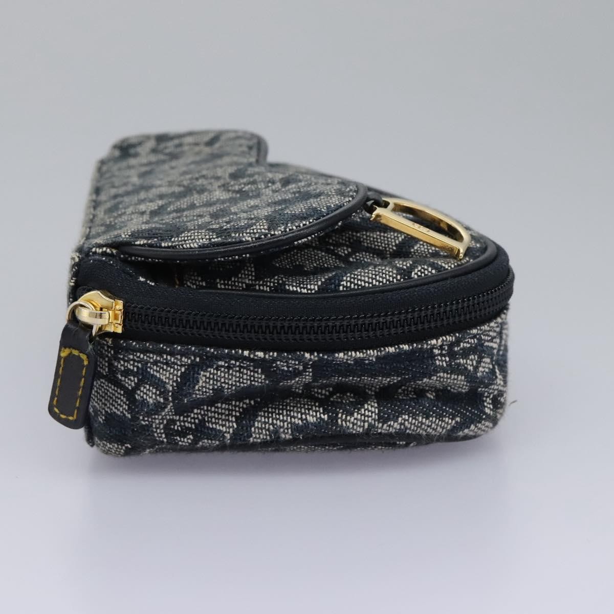 Christian Dior Vintage Saddle Coin Purse Navy Canvas Good condition - Model View