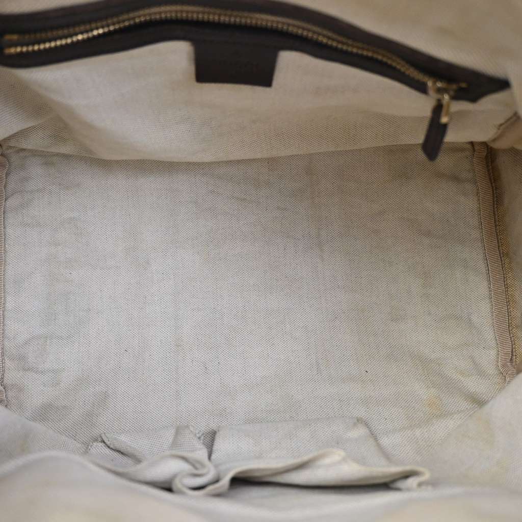 Gucci Vintage Web Boston Bag Brown Canvas Good condition - Box View