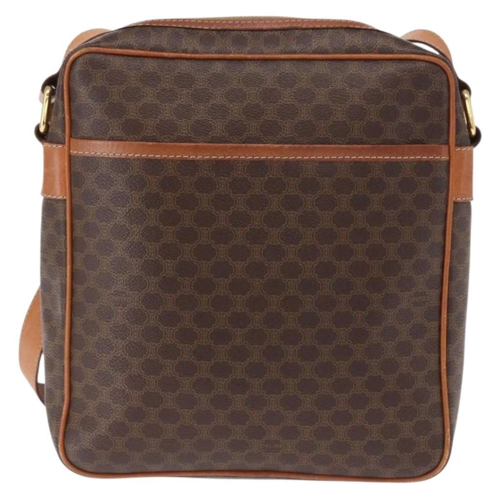 Celine Vintage Macadam Shoulder Bag Brown Fair condition - Back View