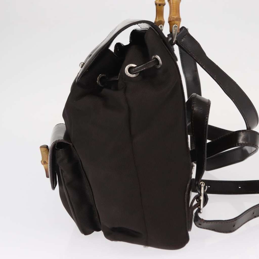 Gucci Vintage Bamboo Backpack Black Good condition - Inside View