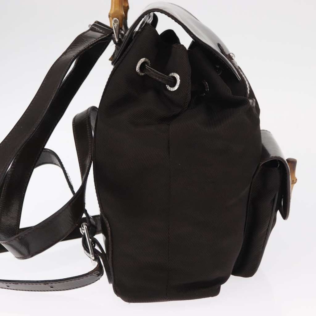 Gucci Vintage Bamboo Backpack Black Good condition - Model View