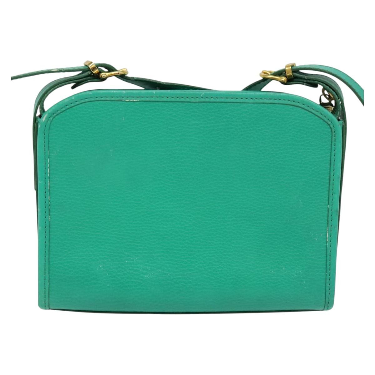 Celine Vintage Shoulder Bag Green Leather Good condition - Back View