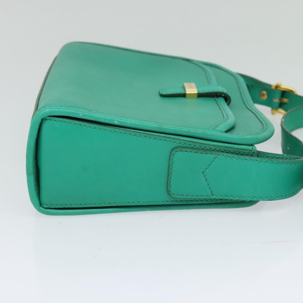 Celine Vintage Shoulder Bag Green Leather Good condition - Model View