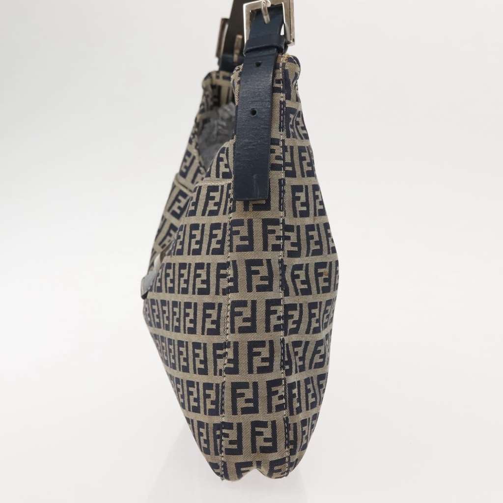Fendi Belted Flap Shoulder Bag Navy Canvas Good condition - Inside View