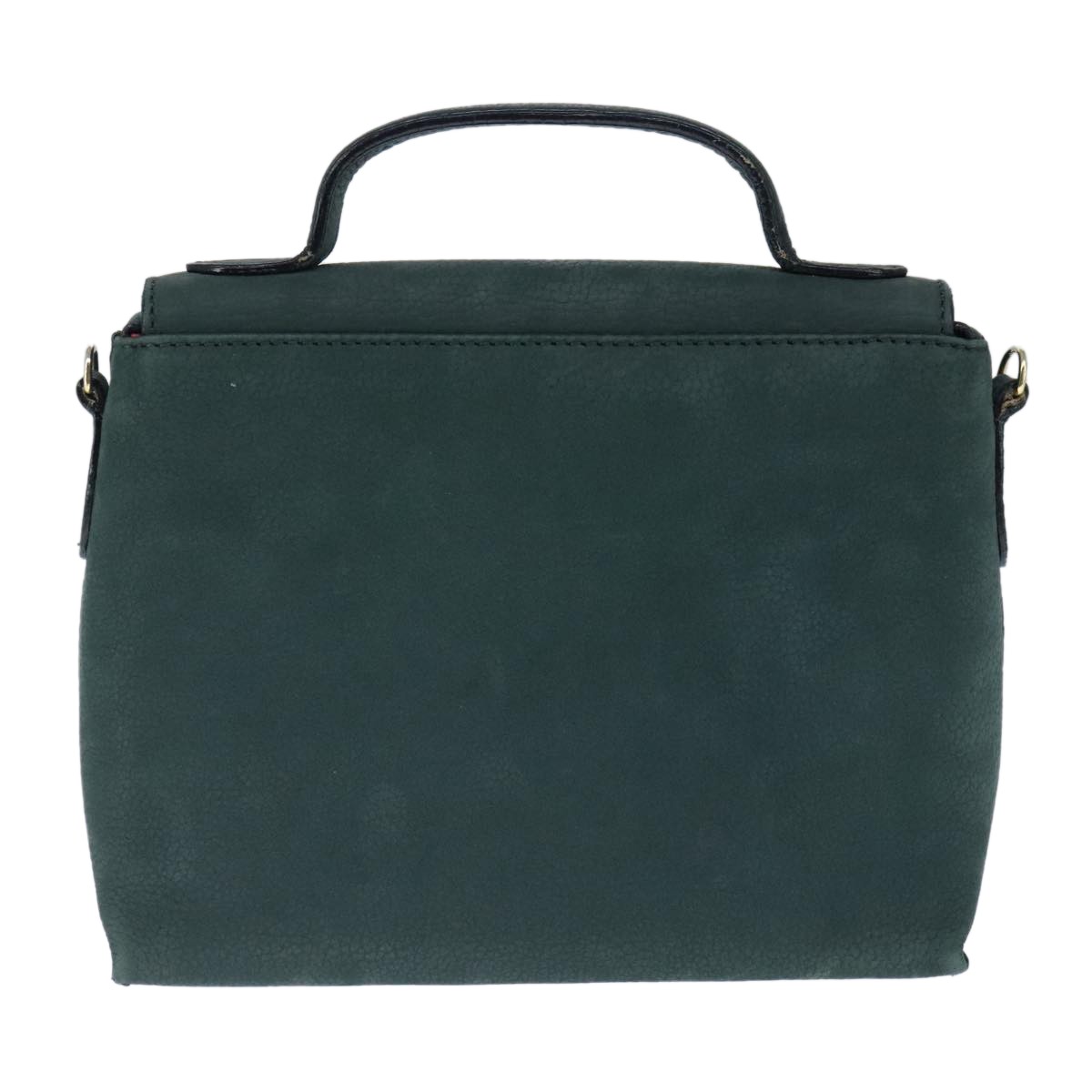 Celine Circle Logo Handbag Green Leather Good condition - Back View