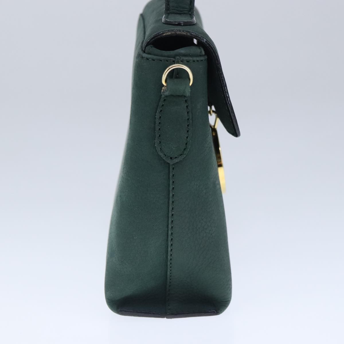 Celine Circle Logo Handbag Green Leather Good condition - Inside View