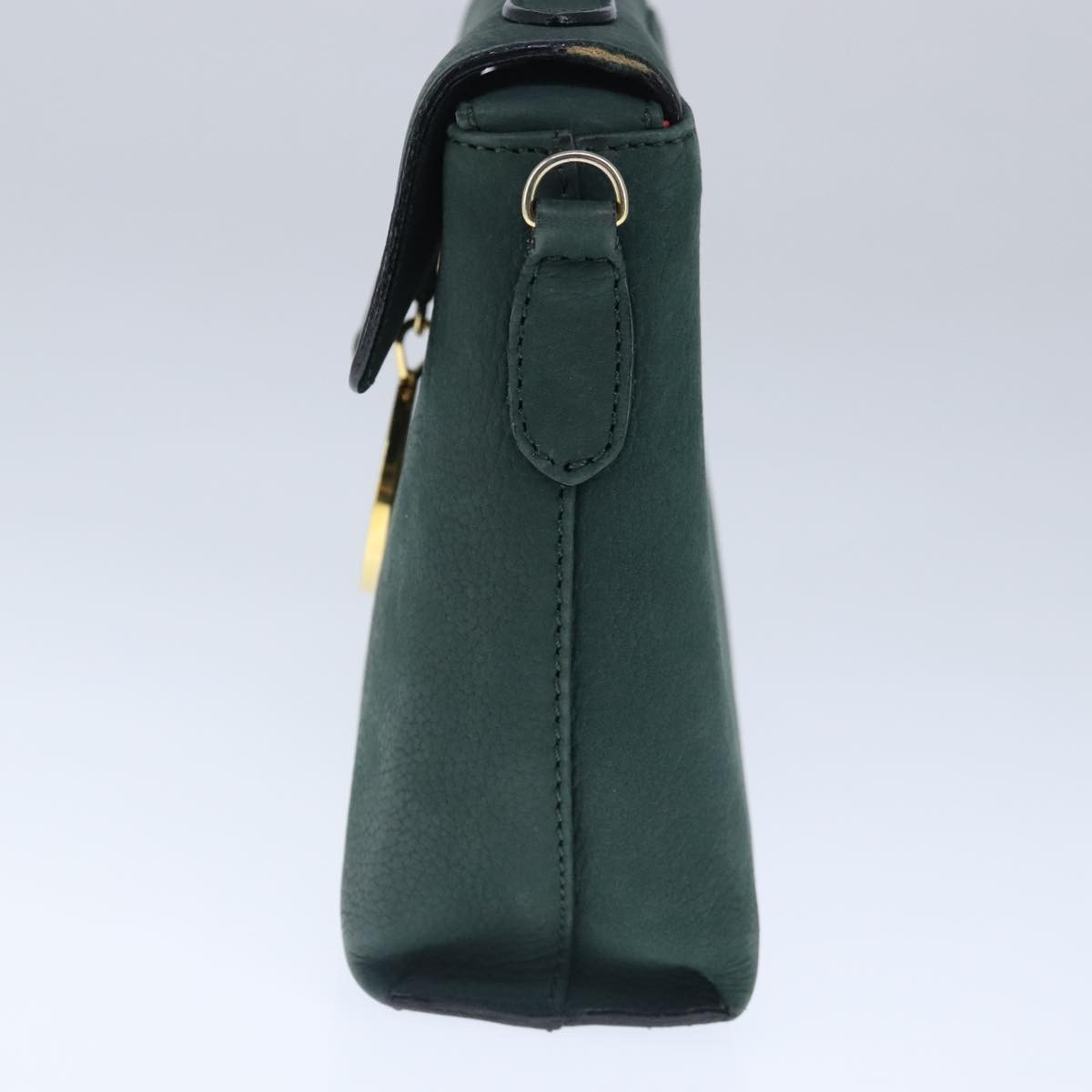 Celine Circle Logo Handbag Green Leather Good condition - Model View