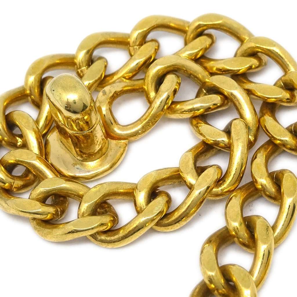 Chanel Vintage CC Turnlock Chain Bracelet Gold Good condition - Back View