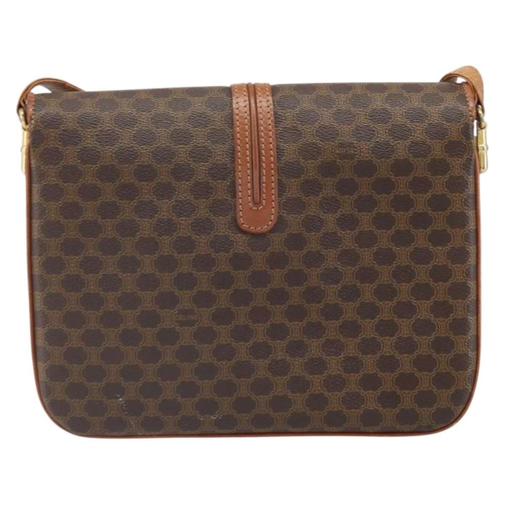 Celine Vintage Macadam Shoulder Bag Brown Canvas Fair condition - Back View