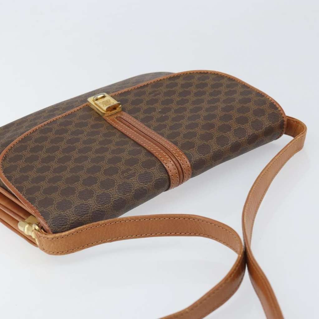 Celine Vintage Macadam Shoulder Bag Brown Canvas Fair condition - Box View