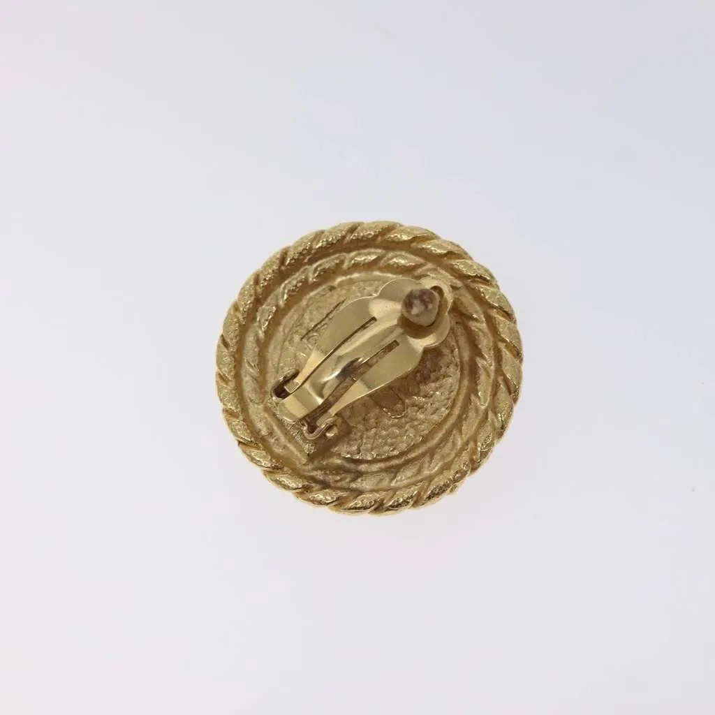 Balenciaga Vintage round clip on earrings Gold Metal Good - Inside View