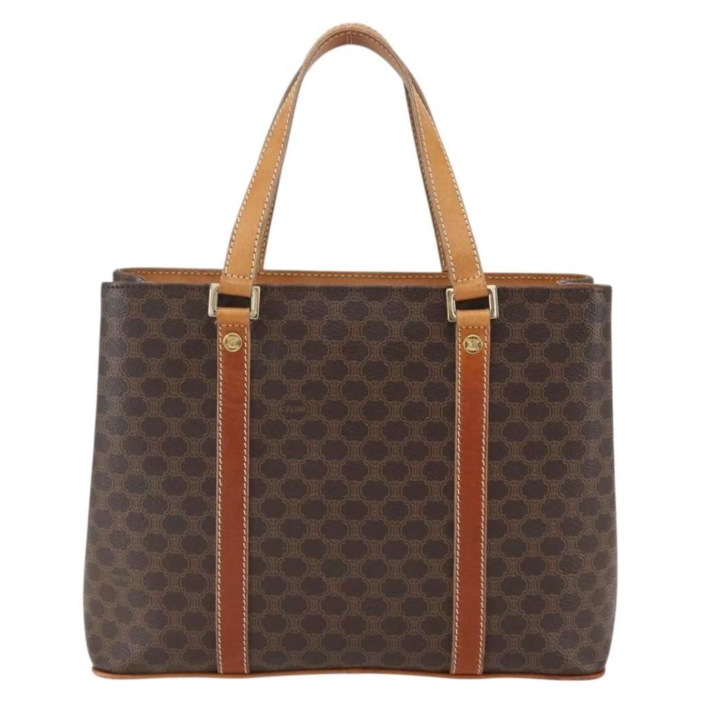 Celine Vintage Macadam Handbag Brown Canvas Good condition - Back View