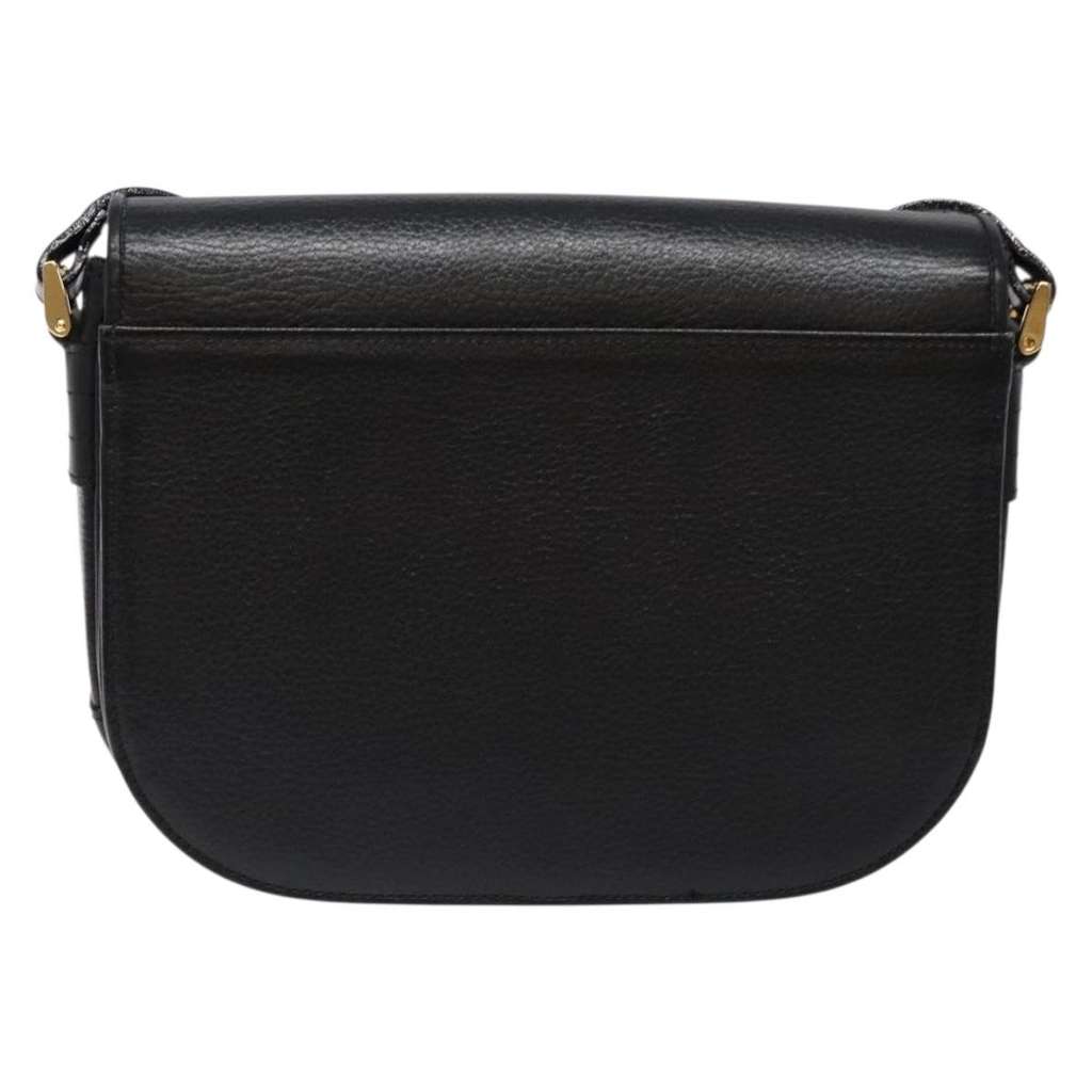 Burberry Flap Shoulder Bag Black Leather Good condition - Back View