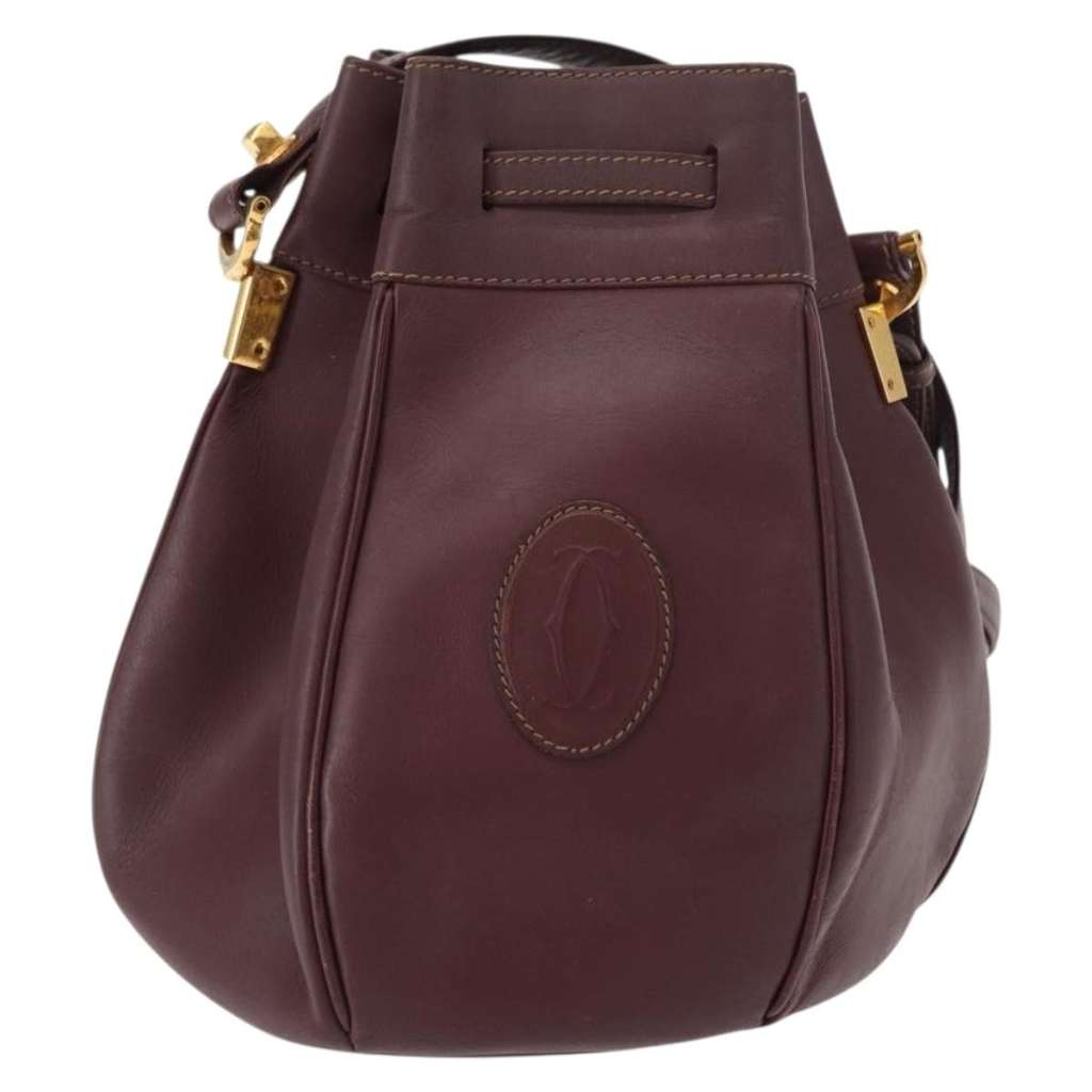 Cartier Must de cartier bag Burgundy Leather Good condition - Back View