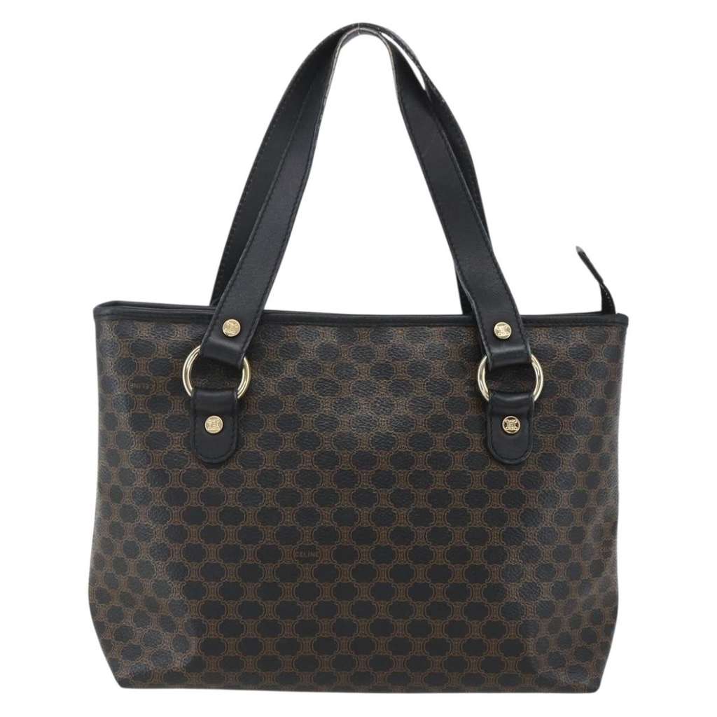 Celine Vintage Macadam Handbag Black Canvas Good condition - Back View