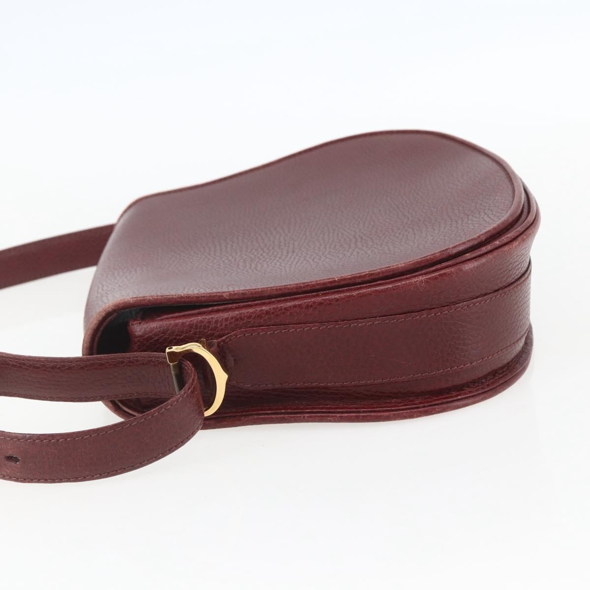 Cartier Must de Cartier Shoulder Bag Burgundy Leather Fair condition - Inside View