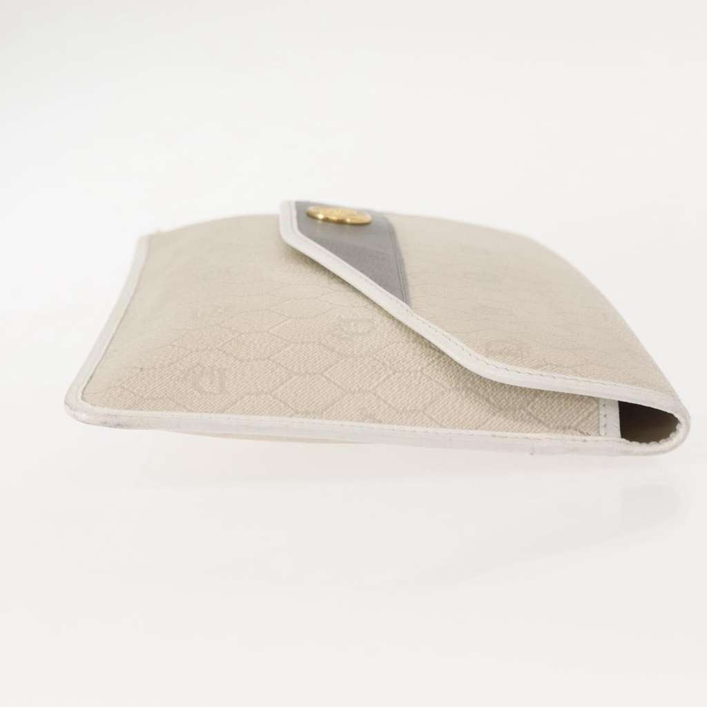 Christian Dior Vintage honeycomb clutch White Canvas Good condition - Inside View