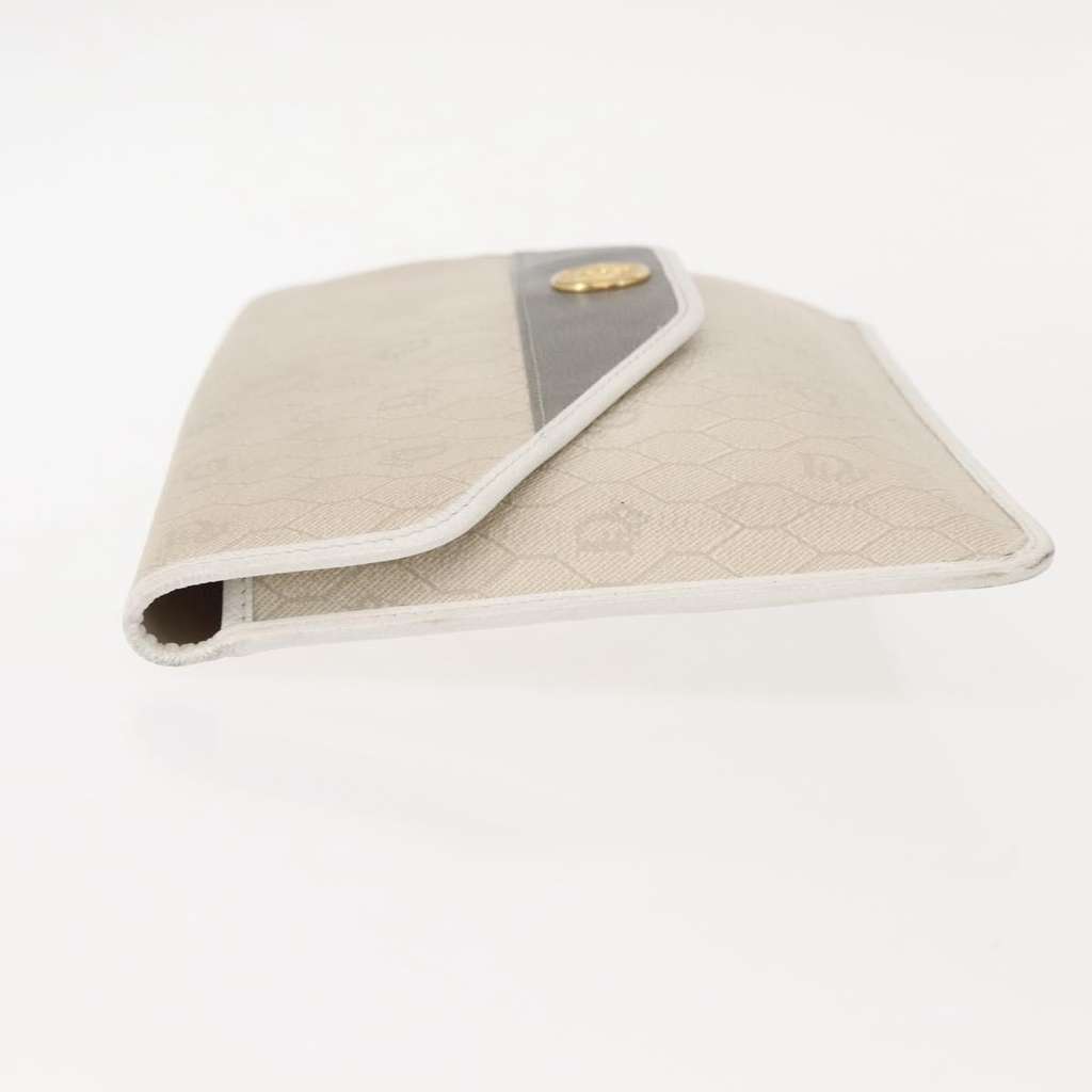 Christian Dior Vintage honeycomb clutch White Canvas Good condition - Model View