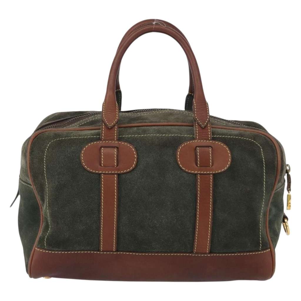 Loewe Anagram handbag Green Suede Fair condition - Back View