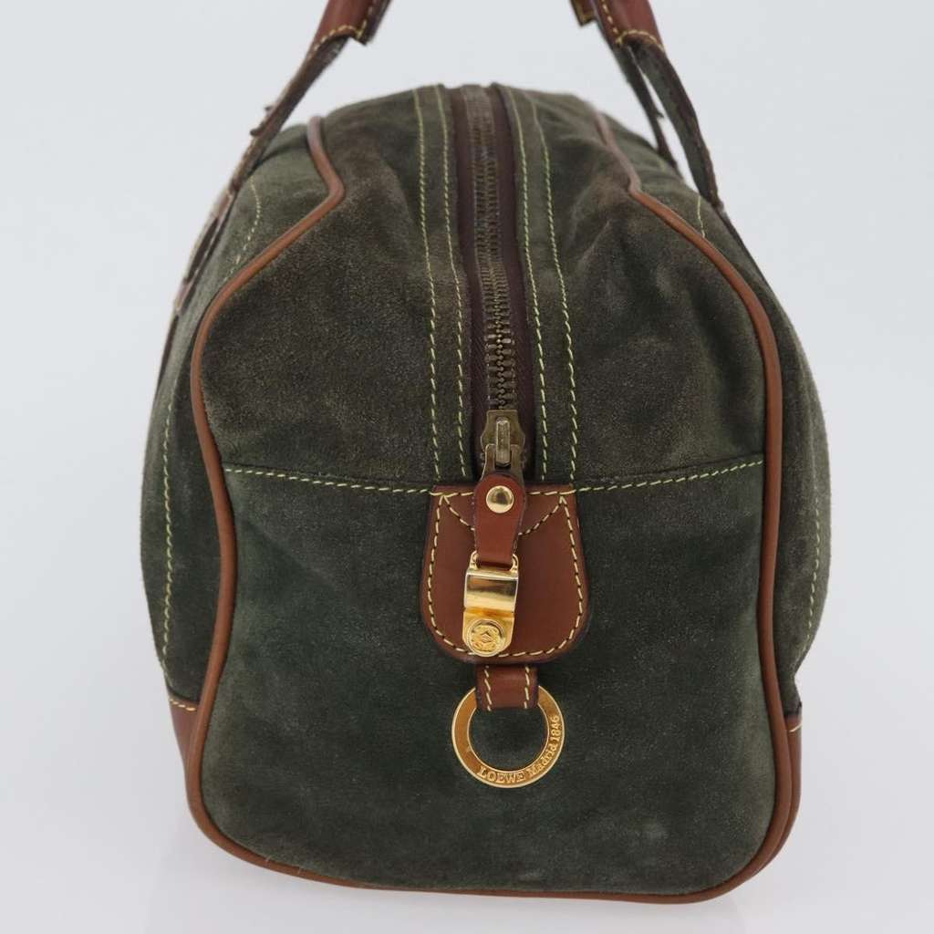 Loewe Anagram handbag Green Suede Fair condition - Model View