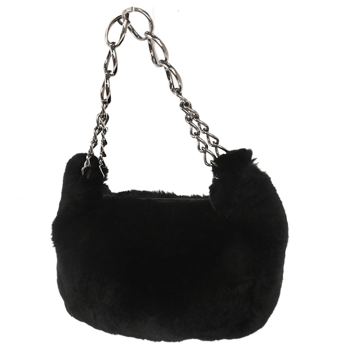 Chanel Chain Hobo Black Fur Good condition - Back View
