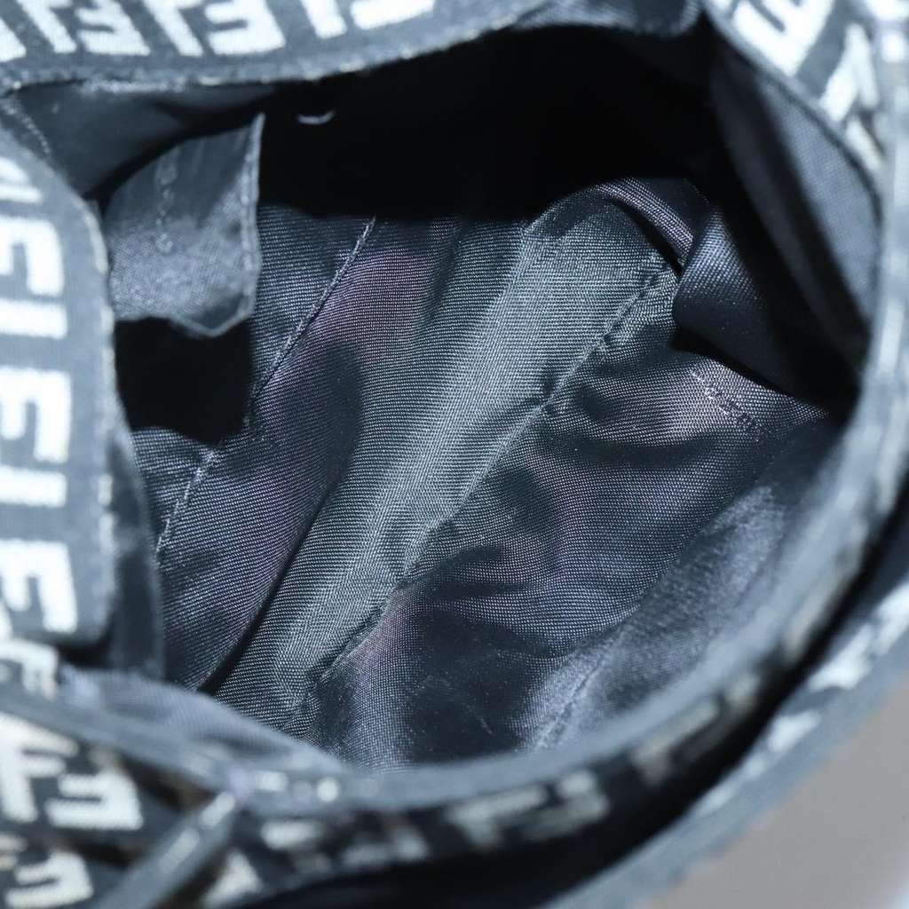 Fendi Buckle Flap Shoulder Bag Black Canvas Good condition - Box View