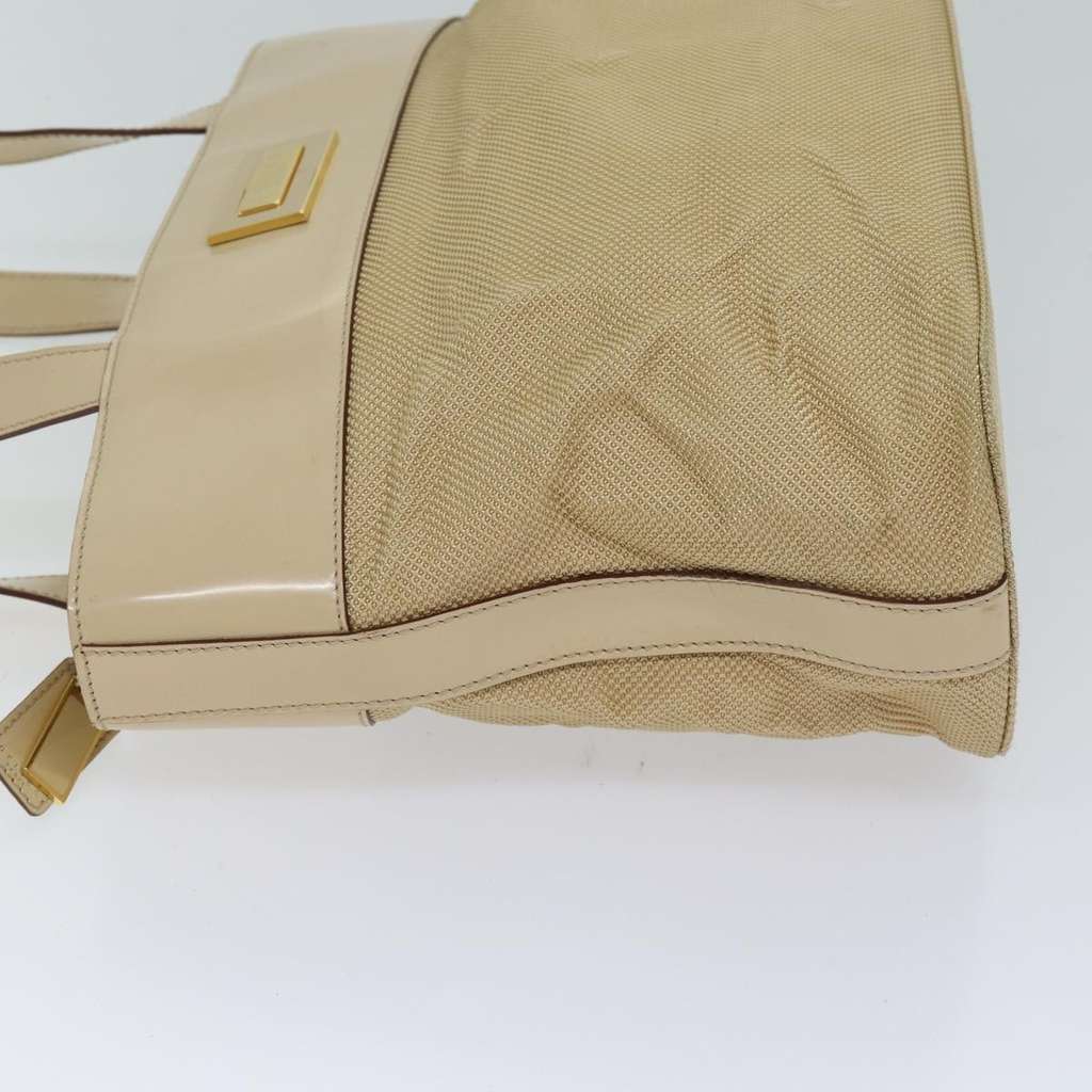 Celine Shoulder Bag Beige Canvas Good condition - Model View