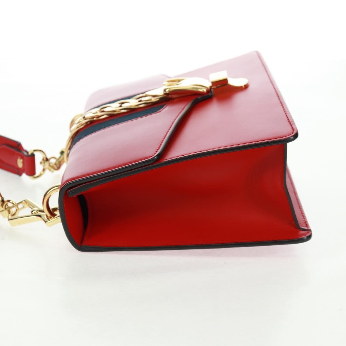 Gucci Sylvie Shoulder Bag Red Leather Good condition - Inside View