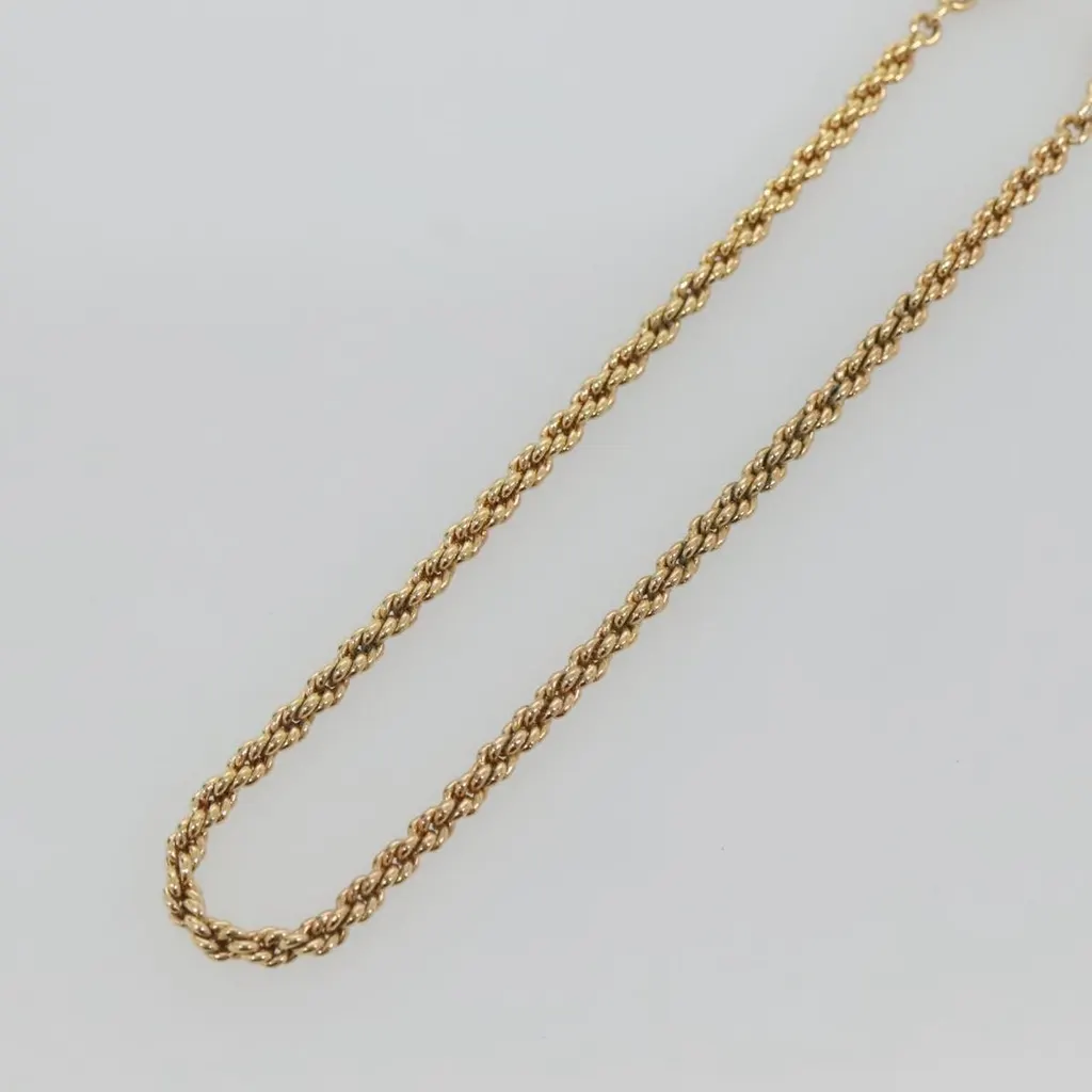 Dior CD Round Pendant Necklace Gold Metal Good - Back View