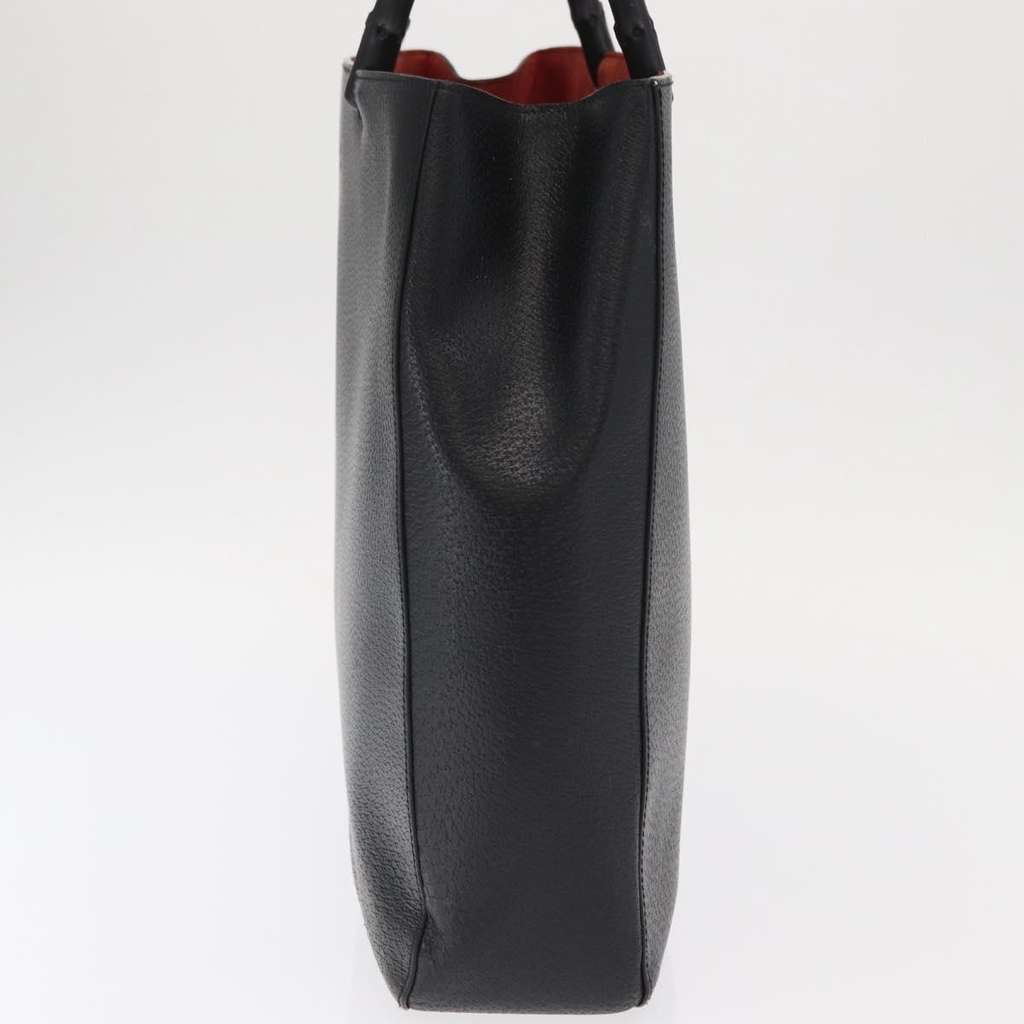 Gucci Vintage Bamboo Handle Tote Black Leather Good condition - Inside View