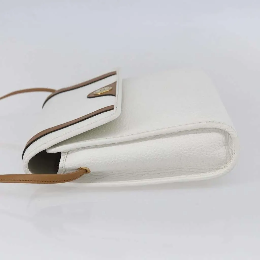 Dior Vintage CD Logo Shoulder Bag White Leather Good - Inside View