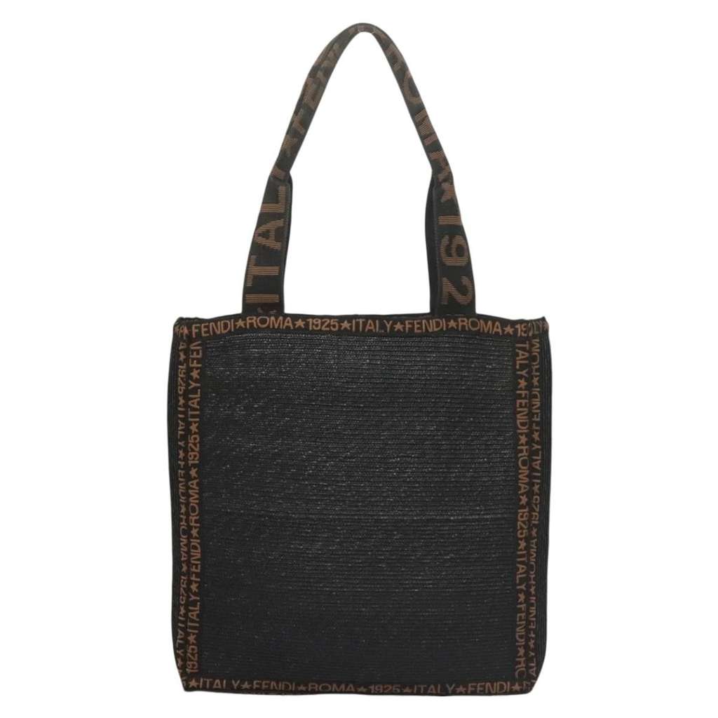 Fendi Zucca Tote bag Black Wood Good condition - Back View