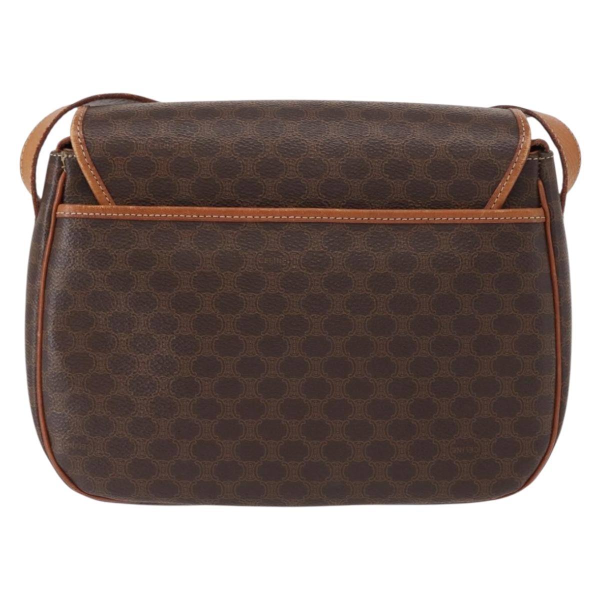 Celine Macadam Shoulder Bag Brown Canvas Good condition - Back View