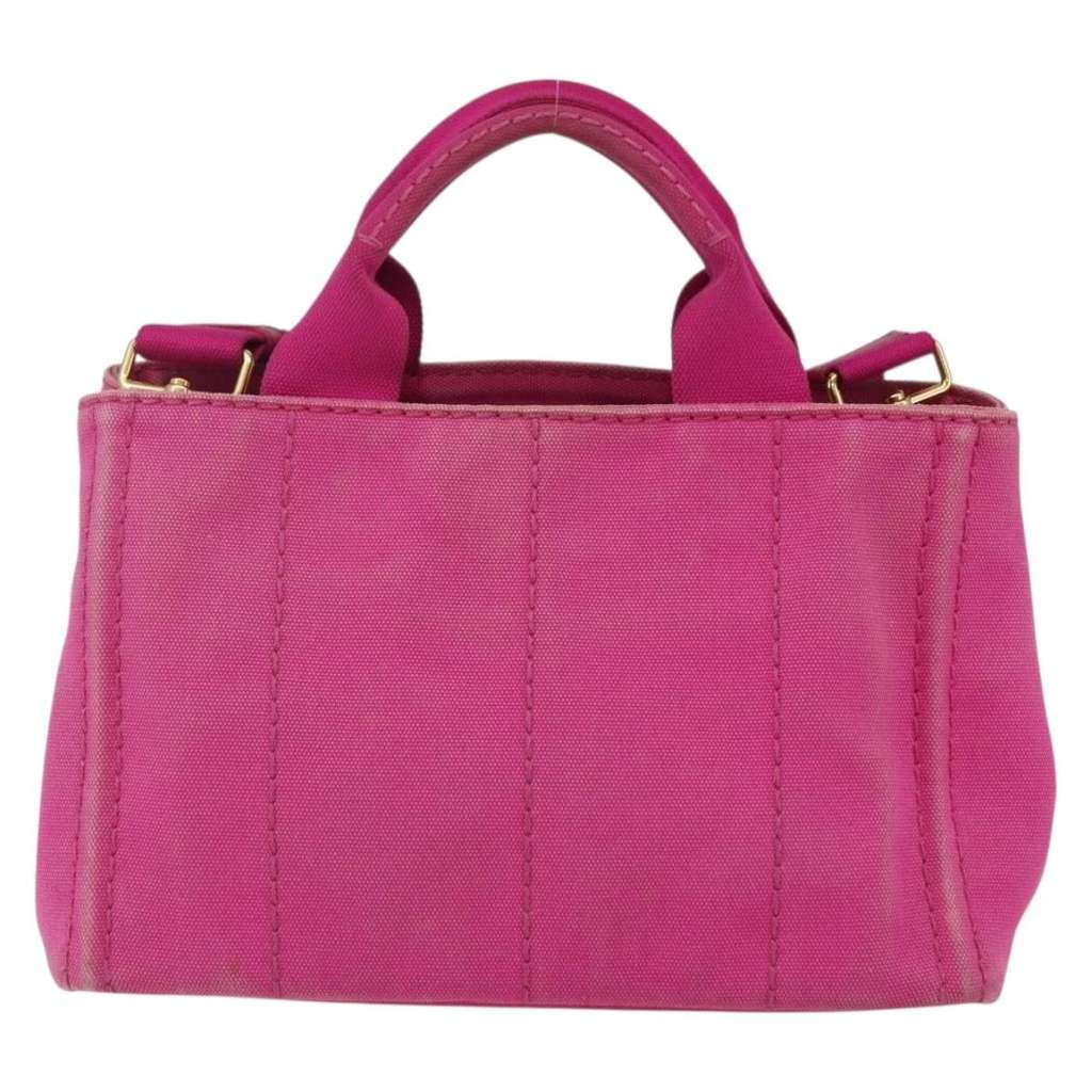 Prada Canapa Convertible Tote Pink Canvas Good condition - Back View