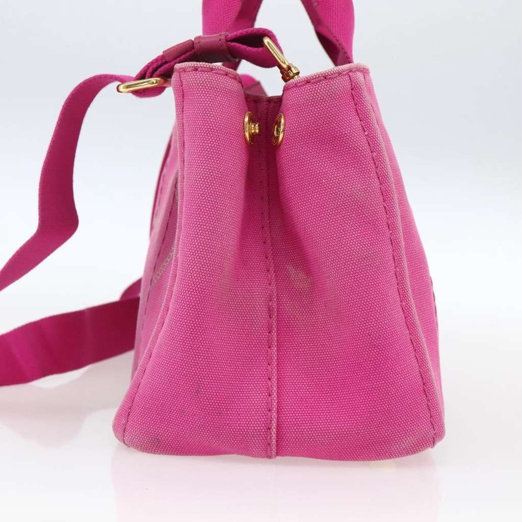 Prada Canapa Convertible Tote Pink Canvas Good condition - Model View