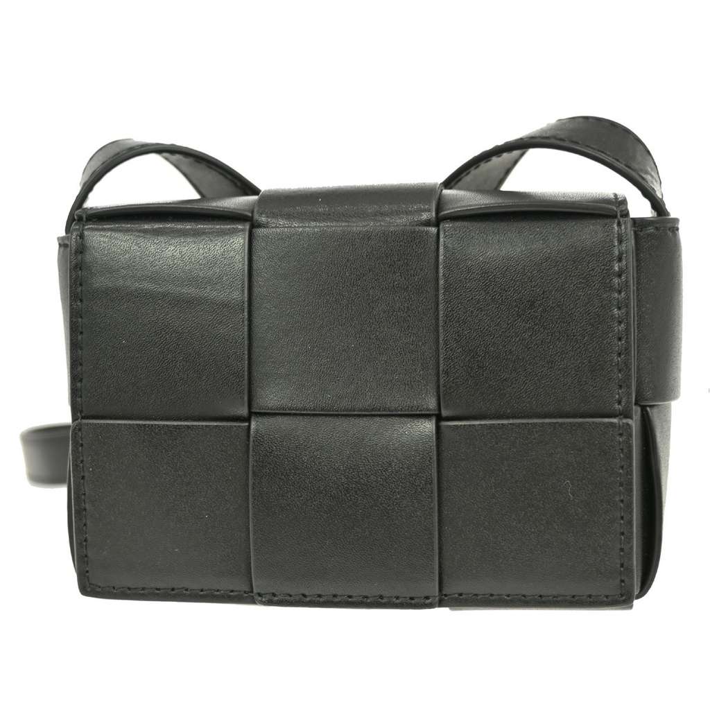 Bottega Veneta Cassette Crossbody Bag Black Leather Good condition - Back View
