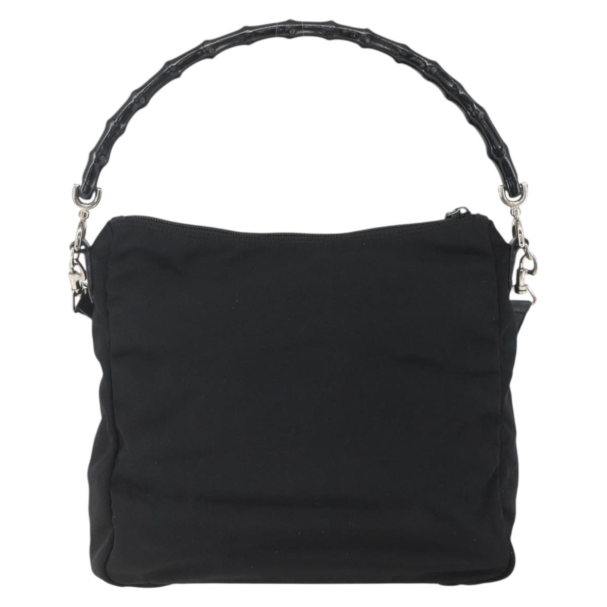 Gucci Vintage Bamboo Shoulder Bag Black Good condition - Back View