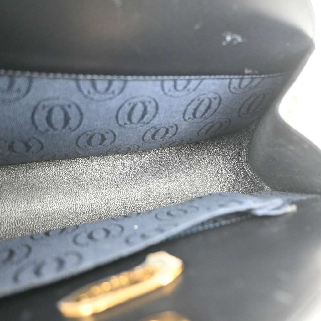 Cartier Vintage Shoulder Bag Navy Leather Good condition - Box View