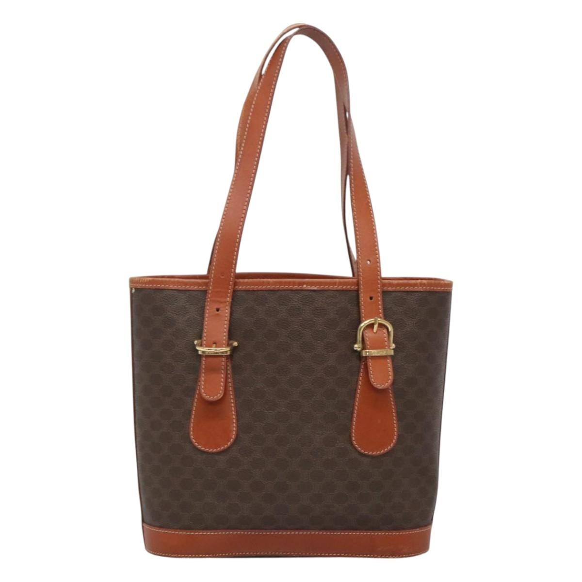 Celine Vintage Macadam Shoulder Bag Brown Canvas Good condition - Back View