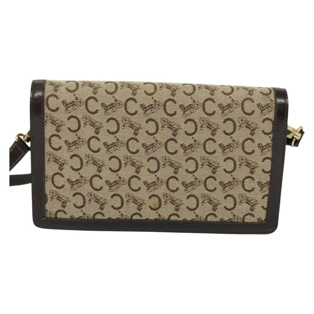 Celine C Sulky Shoulder bag Brown Canvas Good condition - Back View