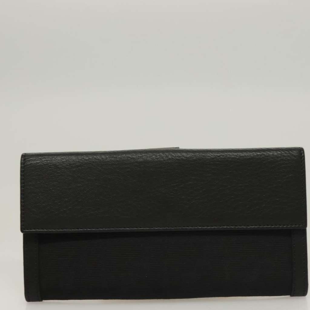 Fendi Vintage FF Flap Wallet Black Canvas Good condition - Back View