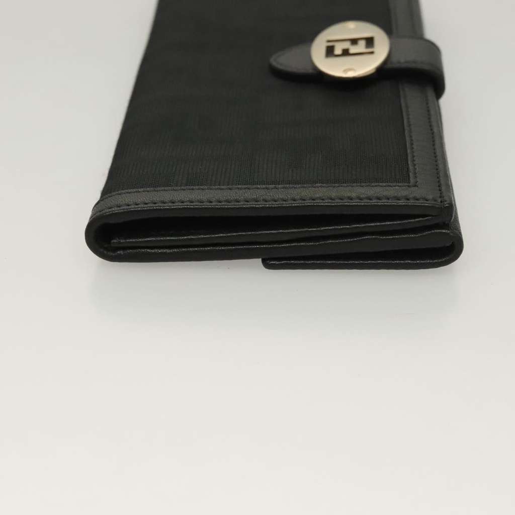 Fendi Vintage FF Flap Wallet Black Canvas Good condition - Inside View